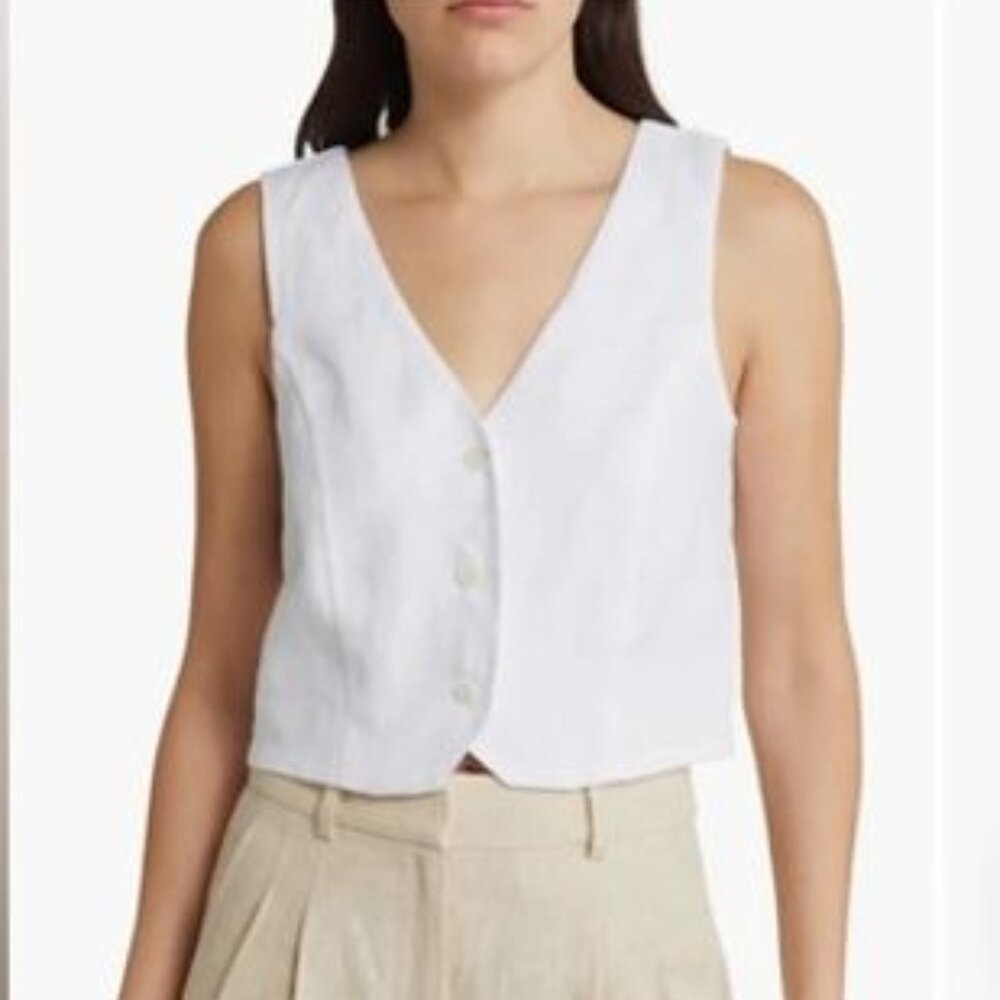Madewell Katrina Linen Crop Vest